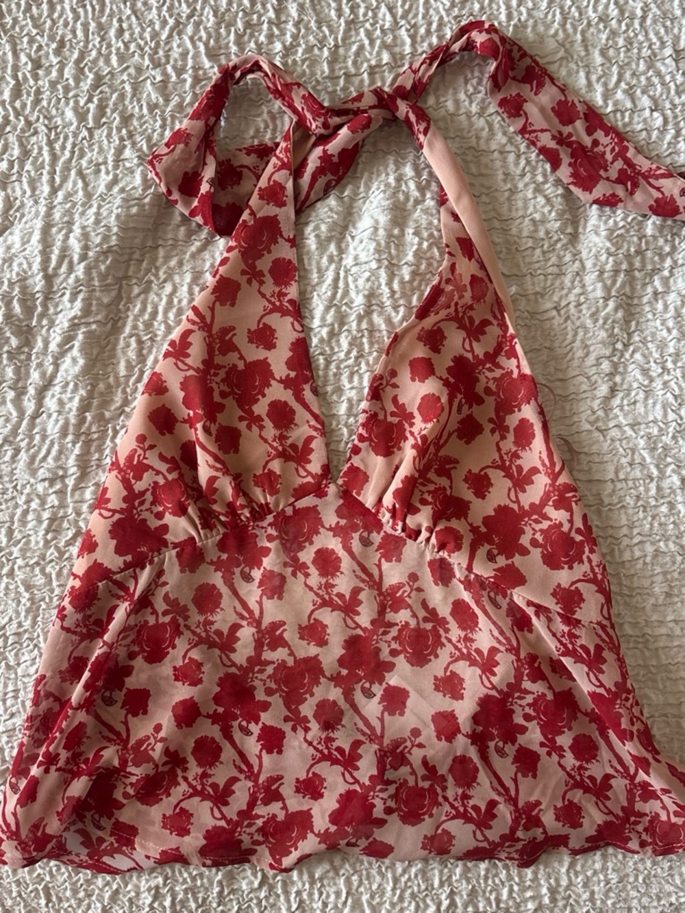 Women's Red Floral Halter Camisole
